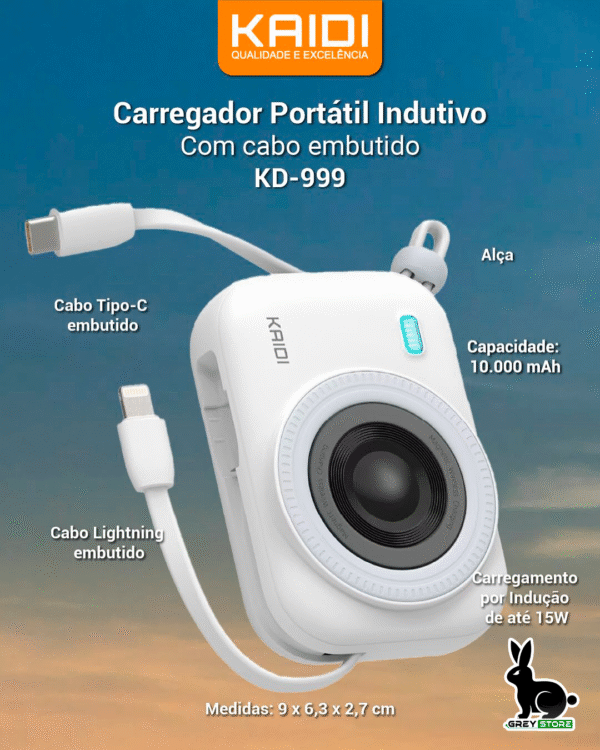 Carregador Portátil Power Bank Magnético - Kaidi - Imagem 2